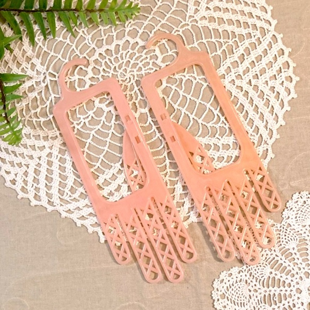 Vintage Pink Handiform NY Glove Drying Forms Mid Century